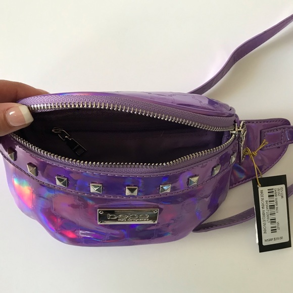 Bebe Danny Fanny Pack in Holographic Violet - Picture 7 of 8